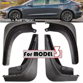 Для Tesla Model 3 2016 2017 2018 Брызговики Защита от брызг Брызговики Передний Задний Защитник крыла Гоночный автомобиль Брызговики