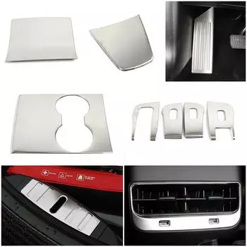 Для Tesla Model 3 2017-2024 рулевое колесо подстаканник панель розетка переменного тока вентиляционная решетка переключатель стеклоподъемника кнопка крышка рамка отделка наклейка