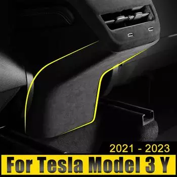For Tesla Model 3 Y 2017 2018 2019 2020 2024 2024 2024 ABS Car Rear Air Conditioning Vent Outlet Cover Anti Kick Trim Sticker чёрный