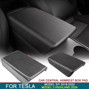 For Tesla Model 3/Y 2019-2025 Car Central Armrest Box Pad For Tesla Model 3 Highland 2025 TPE Center Console Arm Rest Lid Cover