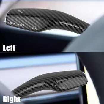 For Tesla Model 3 Y Car Steering Wheel Shift Lever Covers Protection Column Shifter Knob Rod Carbon Fiber Decortive Accessories