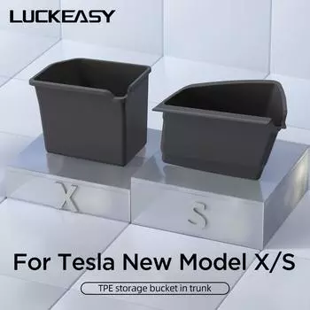 For Tesla Model X Rear Trunk Storage Box 2025 Car Interior Accessories ModelX Side Organizer Tidying Storage Bucket 2025