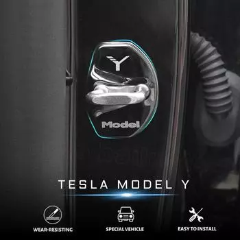 For Tesla Model Y 2022 2023 Auto Accessories Car Door Lock Buckle Cover Door Lock Model Black Aluminium чёрный