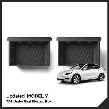 for Tesla Model Y 2025 Under Seat Storage Box High Capacity Organizer Case Drawer Tray Car Accessories