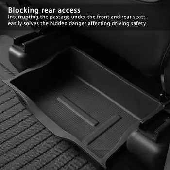 For Tesla Model Y Under Seat Storage Box Hide Style Driver Passenger Front Underseat Drawer TPU Seat Organizer Tray For Tesla чёрный