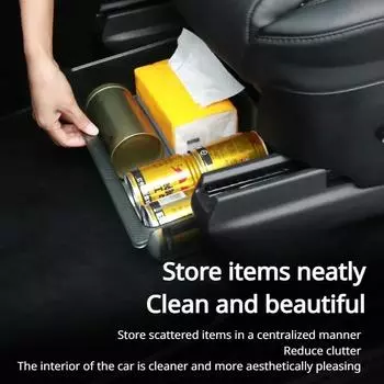 For Tesla Model Y X High Capacity Organizer Premium Acrylic Silicone Pad Push Pull Transparency Box Holder Under Seat Hidden Box