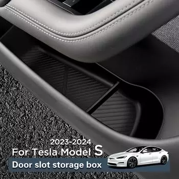 for Tesla NEW Model S 2025 2025 Door Side Storage Box TPE Front Rear Door Handle Organizer Tidying Car Accessories