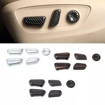 For Toyota Highlander XU70 2024 Carbon Fiber Color Seat Adjust Switch Button Trim Cover ABS Car Interior Accessories Decorate