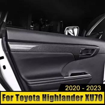 For Toyota Highlander XU70 Kluger 2020 2024 2024 2024 Hybrid ABS Car Door Armrest Frame Strip Decoration Cover Trim Stickers