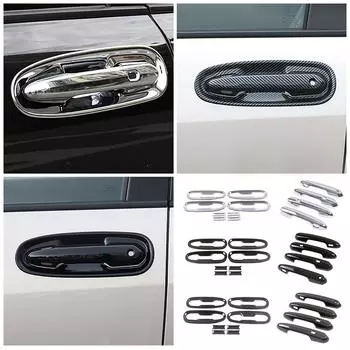 Для Toyota Sienna XL40 4th 2024 2024 2024 Автомобильный хромированный стиль Боковая дверная ручка Чаша Рамка Крышка Отделка Карбон Черный Цвет Ремонт