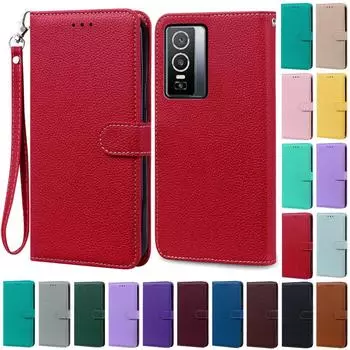 For Vivo Y76 5G Case Silicone Wallet Flip Leather Case For Vivo Y76 Case Book Phone Cover For Vivo Y76 5G Coque Fundas Housing For Vivo Y76 5G розовый