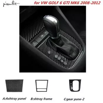 for VW GOIF 6 08-12 GTI MK6 Car accessories carbon fiber Gear Panel shtray frame for Golf MK6 Interior decoration Car Sticker 5D
