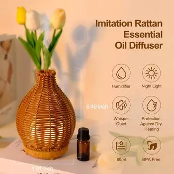 For Weaving Air Humidifiers USB and Decoration Vase Shape Fragrance Diffuser Ultrasound Essential Oils Small Appliances