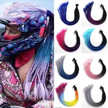 For Women Motorcycle Helmet Braid Ponytail 24Inch Helmet Braid Pigtails Ponytail Motorbike Pigtails Braids Ponytail With Sucker