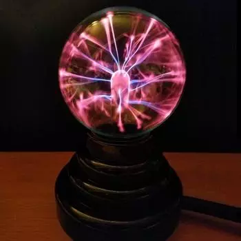 Forbestly Plasma Ball USB Thunderball Science Toy Lightning Ball Magic Ball Touch Sensitive Lamp Interior Discharge Light Decoration Gift Black