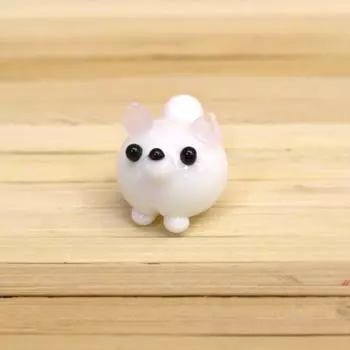 Forcart Figurine White 13mm Cute Handmade Glasswork Home Melanian CKK441 Width