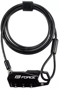 FORCE Bicycle Mini Lock Straight Wire Black Diameter x Length 1800mm 80021 3.5mm
