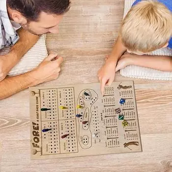 Fore A Golf Dice Board Game, деревянная настольная игра в кости для гольфа, увлекательная сложная игра в кости для гольфа, портативная увлекательная игра для дома, путешествий