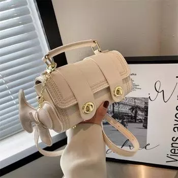 Foreign bag contrasting women s small bag 2024 new handheld Boston bag fashion simple shoulder crossbody bag 19*7*11.5 хаки