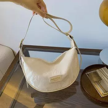 Foreign Style Small Bag Women S Summer Fashion To Work Commuter Messenger Bag One Shoulder Dumpling Bag бежевый