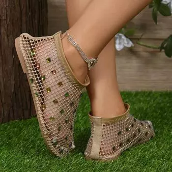 Foreign Trade 2024 Лето Римский стиль Круглый носок Полые ноги Набор Модные женские римские сандалии на платформе большого размера 36 золотой