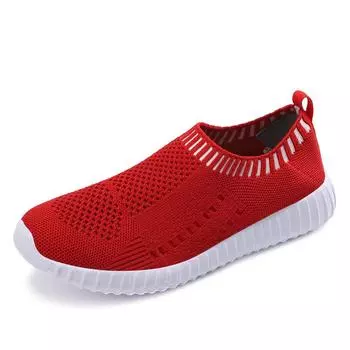 Foreign trade 2025 spring 2025 independent station sports shoes women s European and American round head knitted mesh single shoes 36