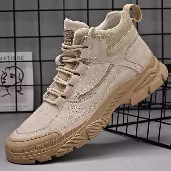 Foreign trade autumn and winter new men s outdoor sports casual fashion warm velvet Martin boots high-top youth tide shoes 38