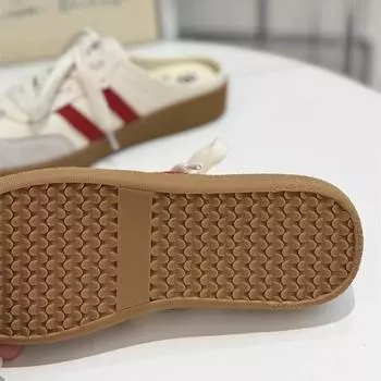 Foreign trade canvas shoes fashion bag head half slippers women summer wear a pedal lazy retro moral training shoes half drag tray 35 чёрный