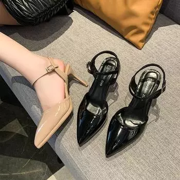 Foreign trade European and American fashion heels empty single shoes summer and autumn new stiletto high heels bag head pointed high heel sandals 35