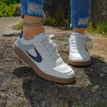 Foreign trade large size Forrest Gump sports shoes 2024 autumn new round head lace-up soft sole non-slip fashion outer sports shoes 36 синий