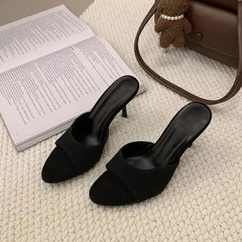 Foreign trade large size high-heeled sandals women s summer 2025 new pointed thin heel fish mouth cover toe high heels women 35