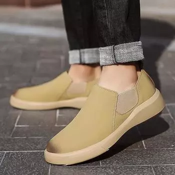 Foreign trade large size men s spring and summer trend soft bottom soft surface British style trend Martin leather boots 38 чёрный