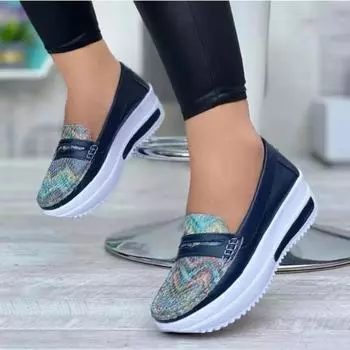 Foreign trade large size muffin sole single shoes women s light foot cover belt buckle rocking shoes Doudou shoes lazy shoes single shoes 36 чёрный