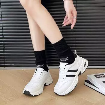 Foreign trade large size platform dad shoes women s 2024 autumn new little white shoes niche couple casual versatile sports shoes 36
