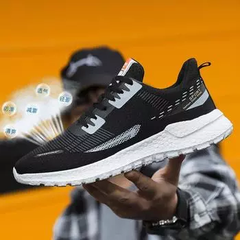 Foreign trade men s 2025 new large-size shoes fashion casual sports shoes light and wear-resistant folding comfortable soft elastic tide shoes 39 чёрный