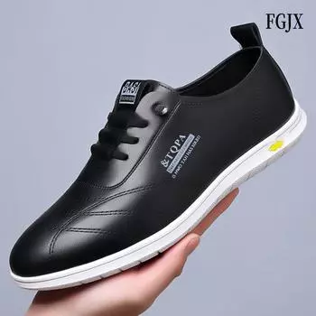 Foreign trade men s new soft-soled little white shoes fashion leather shoes versatile casual and comfortable driving business dad shoes 39 белый