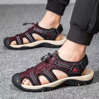 Foreign trade men s shoes 2025 new summer casual shoes men s breathable outdoor fly-woven baotou sports non-slip sand Shoes 38