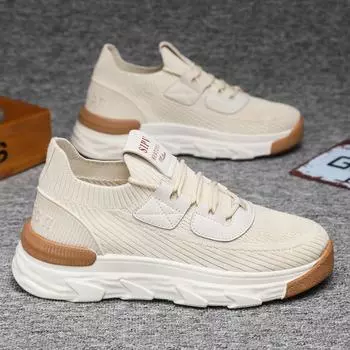 Foreign trade men s shoes breathable spring and autumn sports shoes men s 2025 new shoes trendy men s mesh shoes casual dad shoes 39 чёрный