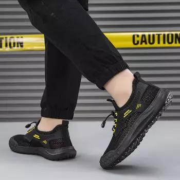 Foreign trade men s shoes summer breathable mesh casual shoes men s running soft sole lightweight casual sports shoes hollow trendy shoes 39