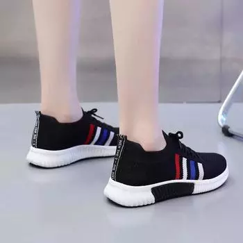 Foreign trade new breathable women s shoes spring and summer sports women s casual flying weaving Korean version of trendy versatile fashion net shoes 35