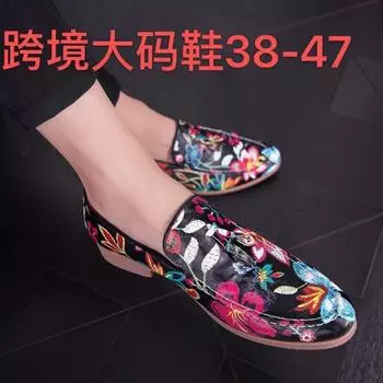 Foreign trade new men s pointed leather shoes casual shoes foot stylist trendy shoes one pedal leather shoes 38