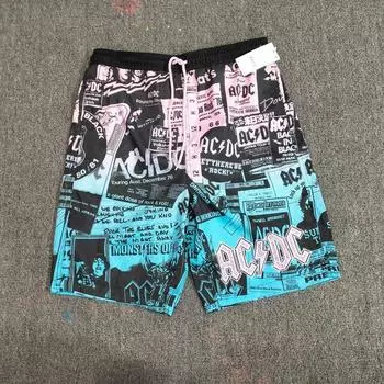 Foreign Trade Original Order Fashion Trendy Men s Beach Pants with Intranet Plus Size Men Outdoor Casual Sports Pants Waterproof Pink Blue Full Print S