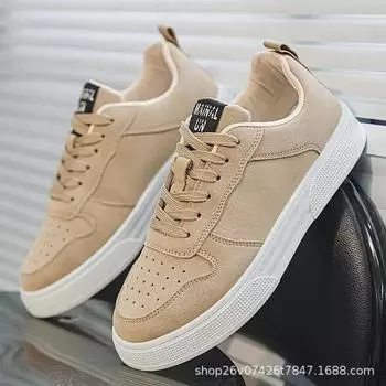Foreign trade special 2025 large size board shoes men s shoes leather surface four seasons fashion versatile soft sole casual sports shoes 39 чёрный