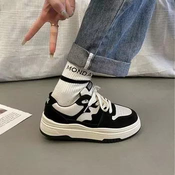 Foreign trade spring and autumn 2025 new popular board shoes women s versatile canvas shoes chic casual sports white shoes 35 чёрный
