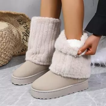 Foreign trade winter new snow boots long tube thick bottom piled thickened thermal cotton boots sleeve snow boots women 36