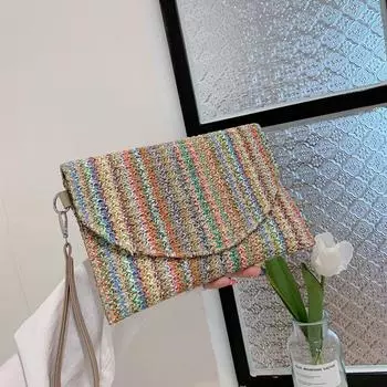 Иностранный тренд корейская версия модных женских сумок популярная сумка через плечо женская 2024 новая повседневная простая ретро маленькая квадратная сумка розовый