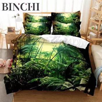 Комплекты постельного белья Forest с 3D-цифровой печатью, пододеяльник с рисунком Марио, покрывало для односпальной кровати Twin, двуспальная кровать размера King Size EU single(135x200cm)&set
