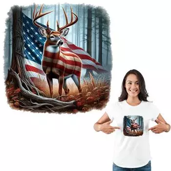 Forest Goat Parches Para Ropa Флаг Pattern Наклейки Толстовки Топы A-Level Моющийся Термопресс Винил Diy Термоперенос