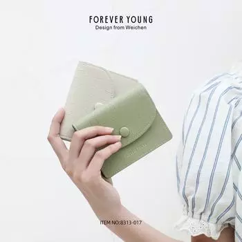 Forever Young Ультратонкий корейский женский кошелек и держатель для карт с каменным узором