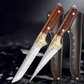 Forged Boning Knife Kitchen Meat Cleaver Outdoors Fishing Barbecue Cutting Tools with Gift Cover Chef Cooking Knives